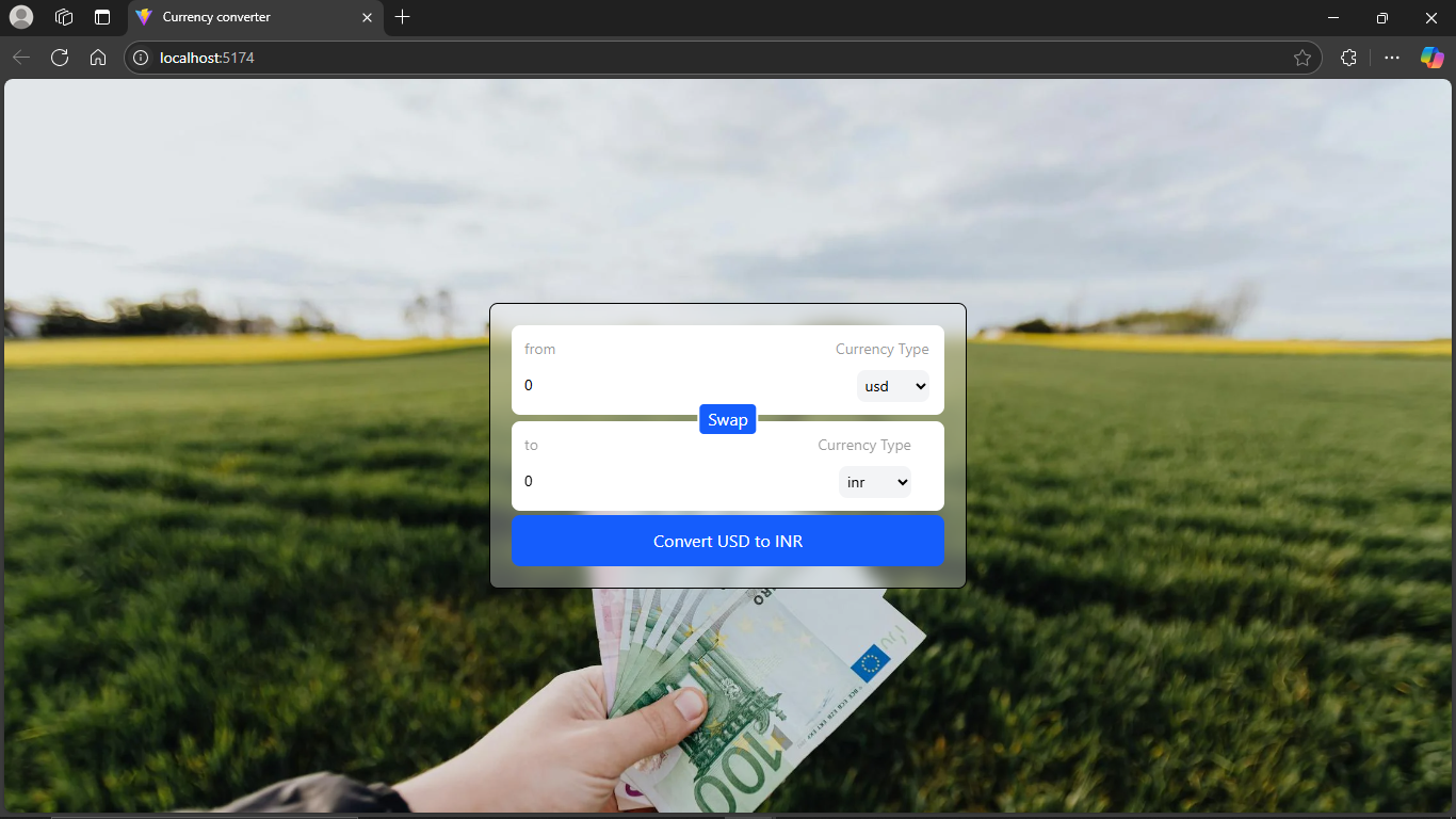 Currency Converter ReactJS Application